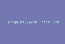 国产铝电解电容品牌:2023年十大推荐清单-电子元器件网