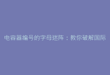 电容器编号的字母迷阵:教你破解国际主流厂商编码规律-电子元器件网